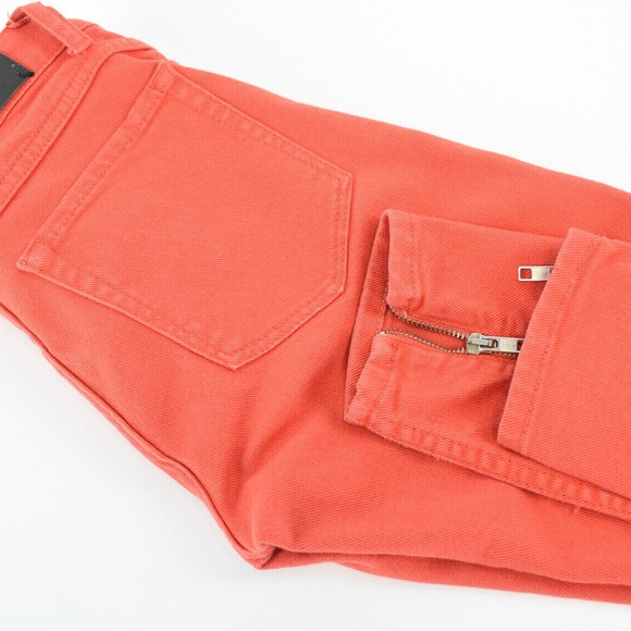Sandro red jeans with side zipper size 38 - Picture 9 of 9
